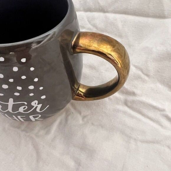 Sweater Weather Coffee Cup Mug Threshold Stoneware Brown Bronze Color 8oz Fall - Picture 5 of 8